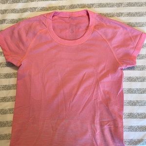 Lululemon Swiftly Tech Short Sleeve Shirt, hot pink, women’s size 4